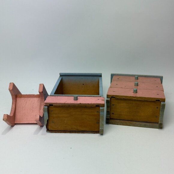 Antique Primitive Handcrafted Wood Dollhouse Furniture Miniature - Picture 5 of 9
